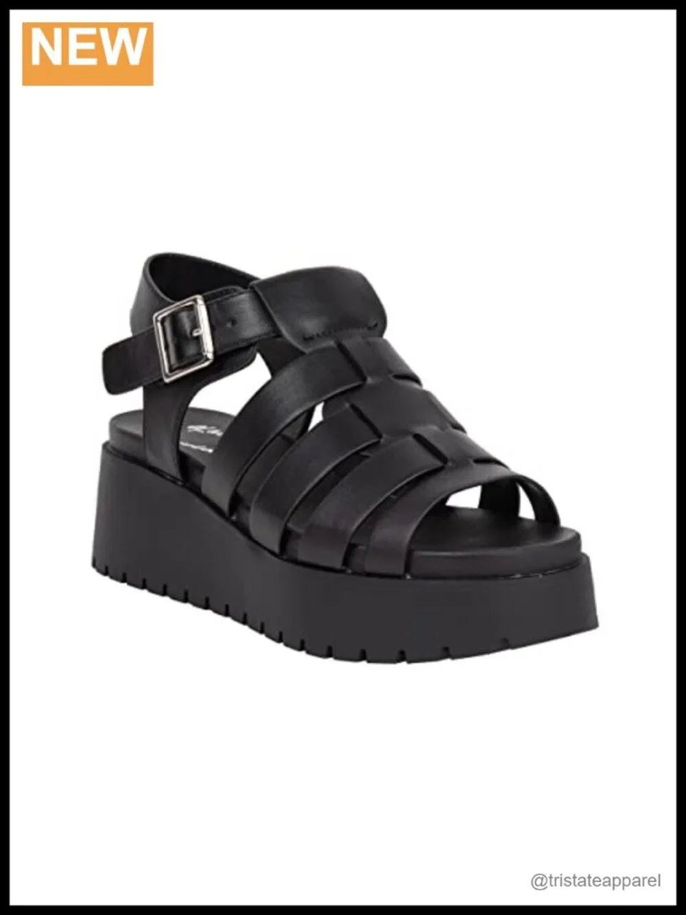 Women's Fisherman Platform Sandal PU Ankle Strap Gladiator